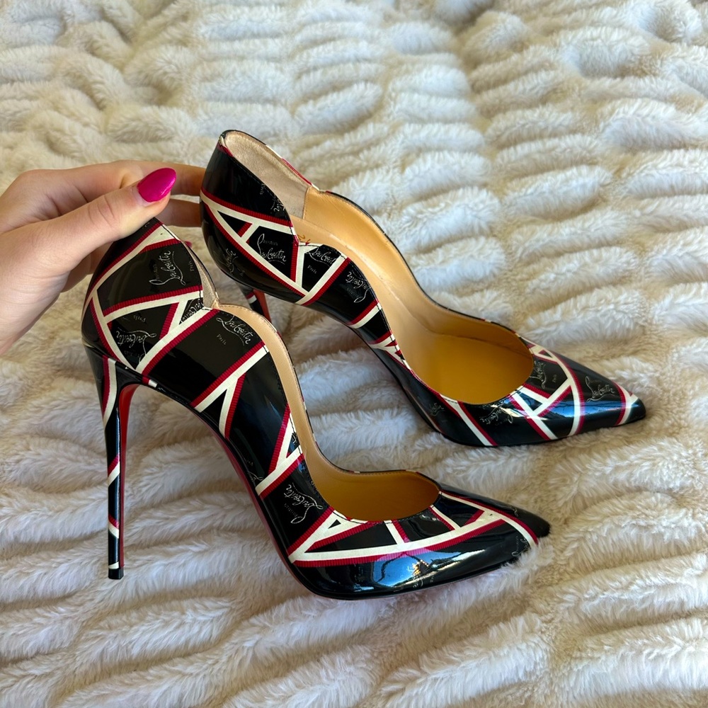 Authentic Christian Louboutin Multicolored Ribbon Pigalle 100 Heels